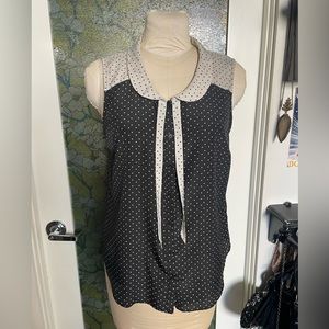 ModCloth polka dot sleeveless blouse